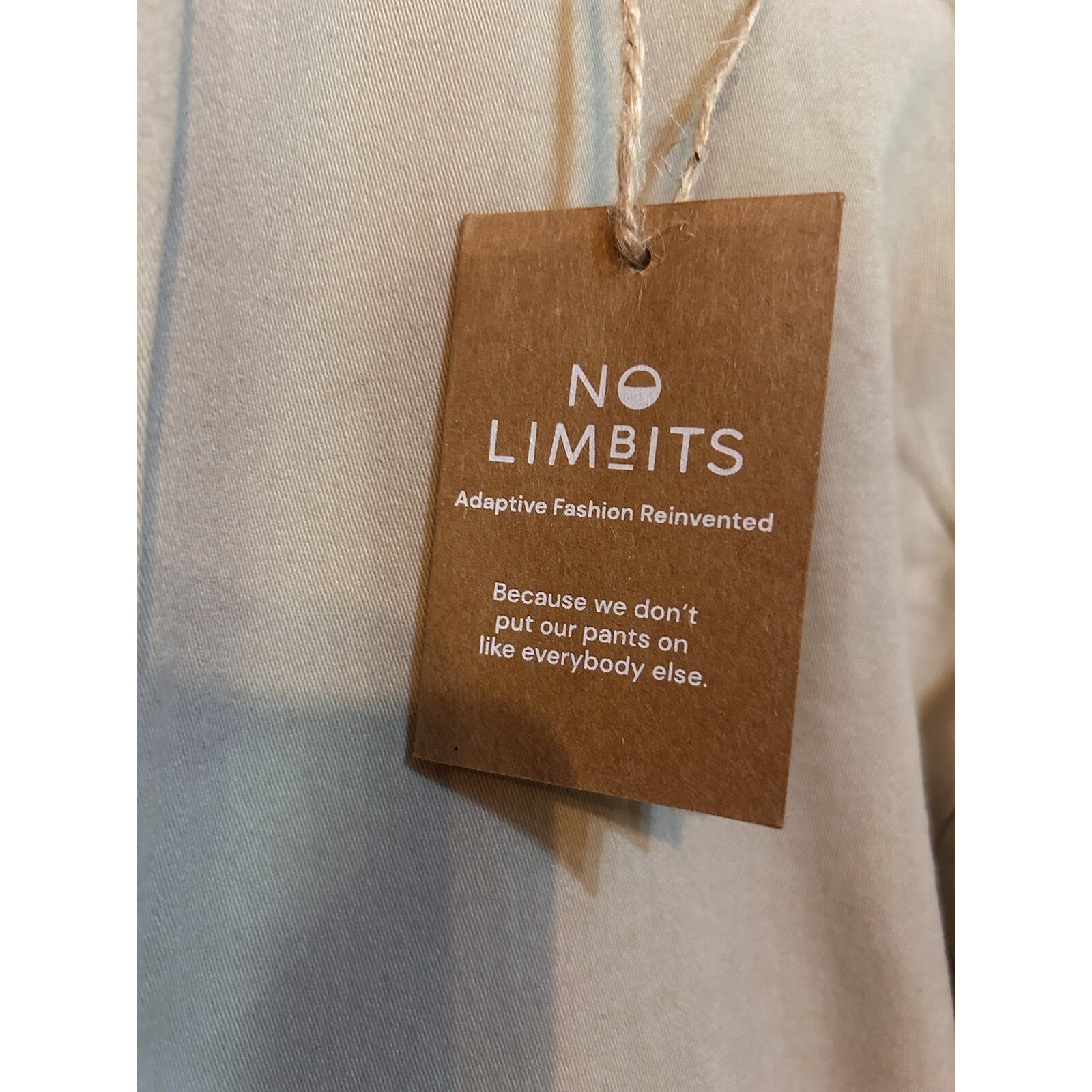 No Limbits Stretch Denim Khaki Hidden Zipper Pants 32x30 Men's Wheelchair Pants — image 2 of 8